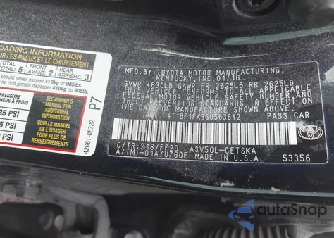 2016 Toyota Camry Se из США, поврежденный, VIN 4T1BF1FK8GU563642